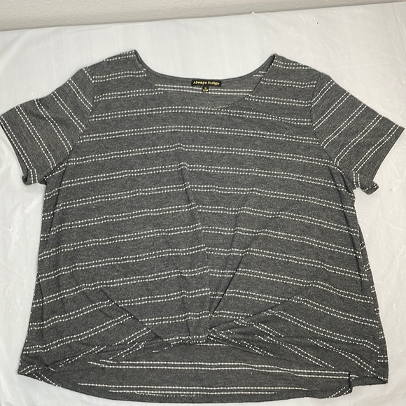 Always Indigo twist front short sleeve top gray white soft ladies Size 3x - Picture 1 of 9